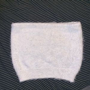 Forever 21 plushy fluffy white tube top medium